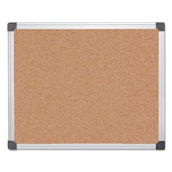 MasterVision 24 in. x 36 in. Value Cork Bulletin Board with Aluminum Frame - Tan/Silver
