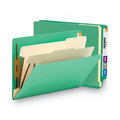 Office Jansan | Smead 26837 Colored End Tab Classification Folders with Six Fasteners - Letter, Green (10/Box) image number 3