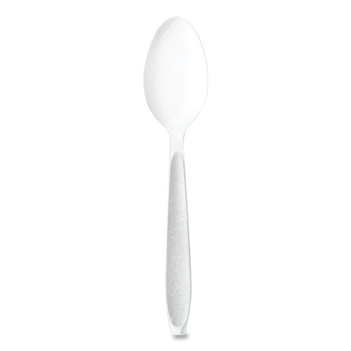 Cutlery | SOLO HSWTX-0007 Impress Heavyweight Full-Length Polystyrene Teaspoon - White (100/Box, 10 Boxes/Carton) image number 0
