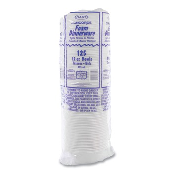 Dart 10 oz. - 12 oz. Concorde Foam Bowl - White (1000/Carton)