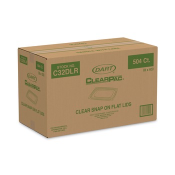 Dart ClearPac 6.5 in. x 7.5 in. Flat Plastic Container Lids - Clear (504/Carton)
