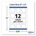 Office Jansan | Avery 22806 2 in. x 2 in. Square Labels with Sure Feed and TrueBlock - White (300/Pack) image number 1