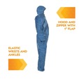 Bib Overalls | Ansell KCC 58515 A20 Breathable Particle Protection Coveralls - 2X-Large, Blue (24/Carton) image number 3