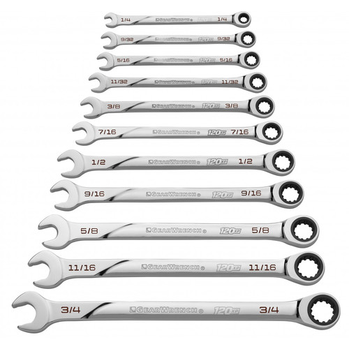 Combination Wrenches | GearWrench 86450 120XP 11-Piece XL SAE Universal Spline Ratcheting Combination Wrench Set image number 0
