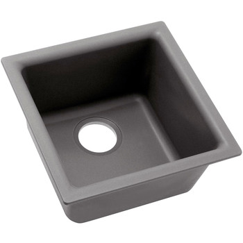 Elkay Quartz Classic Dual Mount 15-3/4 in. x 15-3/4 in. x 7-11/16 in. Single Bowl Bar Sink - Greystone