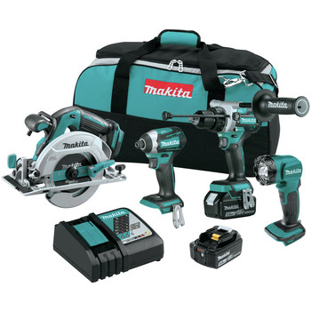 Makita 18V LXT Brushless Lithium-Ion Cordless 4-Piece Combo Kit (5 Ah)