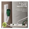 Office Electronics & Batteries | GoGreen Power GG-16103MS 2.5 ft. Cord 160 Joules 6-Outlet Surge Protector - White image number 4
