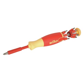 Wiha Tools 38050 14-Piece Insulated Pop-up Slotted, Phillips, Square, Pozidriv Bit Holder Set