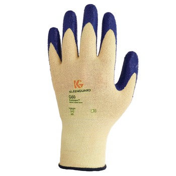 KleenGuard G60 Nitrile Coated Cut Resistant Gloves - Large, Blue/Yellow (12 Pairs/Pack)