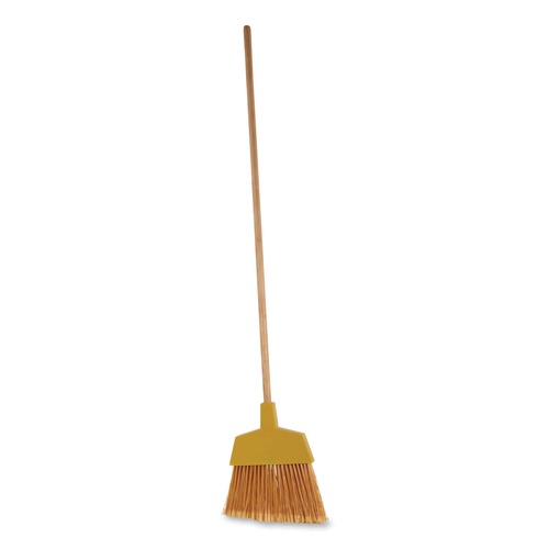 Brooms | Boardwalk BWK932ACT Plastic Bristle Angler Brooms with 53 in. Wood Handle - Yellow (12-Piece/Carton) image number 0