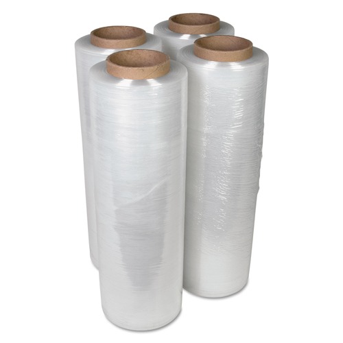 Cleaning & Janitorial Supplies | Universal UNV80118 18 in. x 1500 ft. 20 mic (70-Gauge) Handwrap Stretch Film - (4/Carton) image number 0