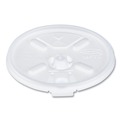Food Trays, Containers, and Lids | Dart 16FTLS Lift n' Lock Straw Slot 12 - 24 oz. Foam Cup Lids - Translucent (1000/Carton) image number 1
