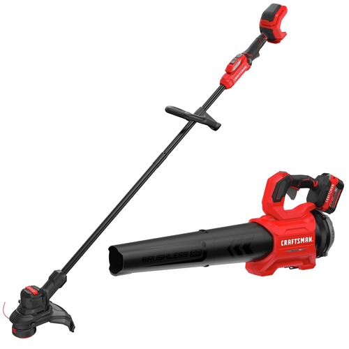 Outdoor Power Combo Kits | Factory Reconditioned Craftsman CMCK497P1R V20 Lithium-Ion Cordless String Trimmer and Blower Combo Kit (5 Ah) image number 0