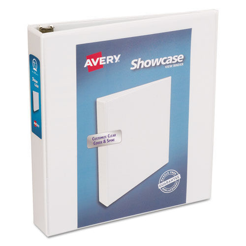 Office Jansan | Avery 19651 11 in. x 8.5 in. 3 Rings 1.5 in. Capacity Showcase Economy View Binders with Slant Rings - White image number 0
