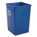Trash & Waste Bins | Rubbermaid Commercial FG395873BLUE 35 gal. Plastic Square Recycling Container - Blue image number 1