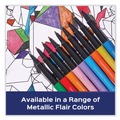 Office Jansan | Paper Mate 2134319 Medium 0.7 mm Stick Flair Metallic Porous Point Pen - Assorted Ink and Barrel Colors (8/Pack) image number 2