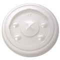Food Service | Fabri-Kal 9508216 Kal-Clear/Nexclear Flat X-Style Straw Slot Plastic Drink Cup Lids Fits 12 oz. to 14 oz. Cold Cups - Translucent (1000/Carton) image number 0