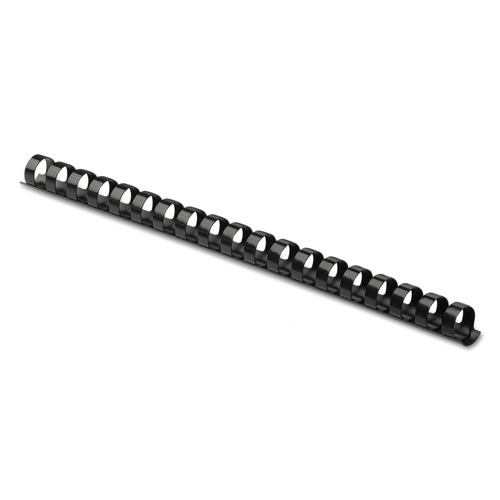  | Fellowes Mfg Co. 52326 1/2 in. Diameter 90 Sheet Capacity Plastic Comb Bindings - Black (100/Pack) image number 0