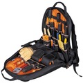 Cases and Bags | Klein Tools 55475 Tradesman Pro 17.5 in. 35-Pocket Tool Bag Backpack - Black/Orange image number 6