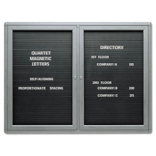 Quartet 2964LM Enclosed Graphite Aluminum Frame 48 in. x 36 in. Magnetic Directory - Black image number 0