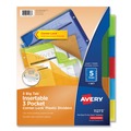 Office Jansan | Avery 11273 Big Tab 11.13 in. x 9.25 in. 5-Tab Insertable Plastic Three-Pocket Corner Lock Dividers - Assorted (1-Set) image number 0