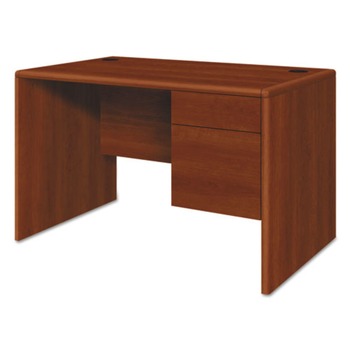 HON 10700 Series 48 in. x 30 in. x 29.5 in. Single 3-Quarter Height Right Pedestal Desk - Cognac