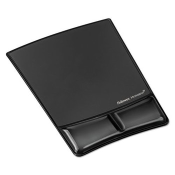 Fellowes Mfg Co. 8.25 in. x 9.87 in. Gel Wrist Support with Attached Mouse Pad - Black