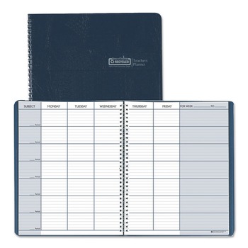 House of Doolittle 11 in. x 8.5 in. Sheets 45-Week Span 7 Classes Weekly Recycled Teacher's Planner - Blue Cover