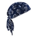 Cooling Gear | Ergodyne 12480 Chill-Its 6615 One Size Fits Most High-Performance Bandana Doo Rag with Terry Cloth Sweatband - Navy Western image number 0