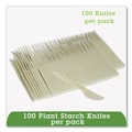Cutlery | WNA EPS001 7 in. EcoSense Renewable Plant Starch Cutlery Knife (50/Pack) image number 4