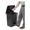 Trash Cans | Safco 9922BL 17-Gallon Plastic Step-On Receptacle - Black image number 2