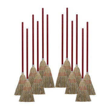 Boardwalk 36 in. Overall Length Corn/Synthetic Fiber Bristles Corn/Fiber Brooms - Gray/Natural (12/Carton)