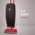 Vacuums | Hoover Commercial CH50300 Task Vac Soft Bag Lightweight Upright with 12 in. Cleaning Path - Black/Red image number 1