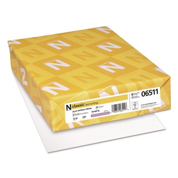 Neenah Paper 8.5 in. x 11 in. 24 lbs. Bond Weight CLASSIC Laid Stationery - Avon White (500/Ream)