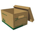 Boxes & Bins | Universal 9523301 Recycled Heavy-Duty Record Storage Box - Letter, Kraft/Green (12/Carton) image number 2