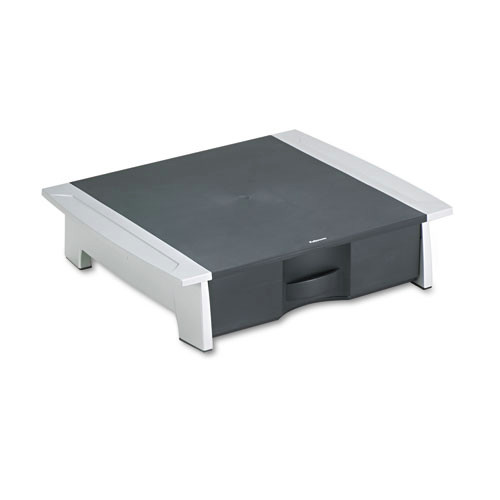 Office Jansan | Fellowes Mfg Co. 8032601 21.25 in. x 18.06 in. x 5.25 in. Office Suites Printer/Machine Stand - Black/Silver image number 0