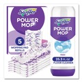 Cleaning & Janitorial Supplies | Swiffer 80734047 25.3 oz PowerMop Cleaning Solution and Pads Refill Pack - Lavender (4/Carton) image number 1