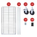 Storage Sale | Alera SW653618SR 18 in. x 36 in. x 72 in. Five-Shelf Wire Shelving Kit with Casters and Shelf Liners - Silver image number 3