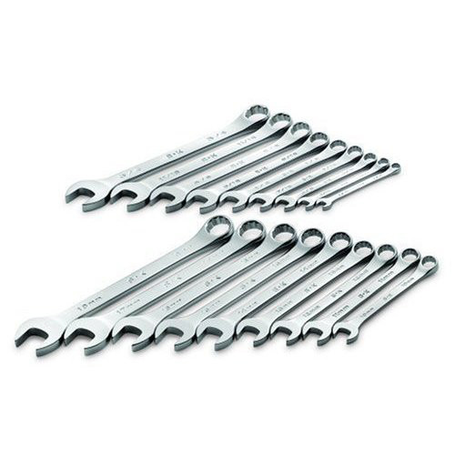 Combination Wrenches | SK Hand Tool 87018 18-Piece 12-Point SuperKrome Combination Wrench SuperSet image number 0