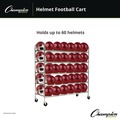 Utility Carts | Champion Sports FBHC 24 in. x 61 in. x 65 in. 176 lb Capacity 60 Helmet Football Cart - Chrome image number 2