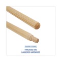 Brooms | Boardwalk BWK137 Heavy-Duty Threaded End Lacquered Hardwood 1.13 in. Diameter x 60 in. Broom Handle - Natural image number 4