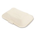 Food Service | Boardwalk BWKHINGE96NPFA 6 in. x 3 in. x 9 in. Bagasse PFAS-Free Hinged Lid Food Containers - Tan (250/Carton) image number 2