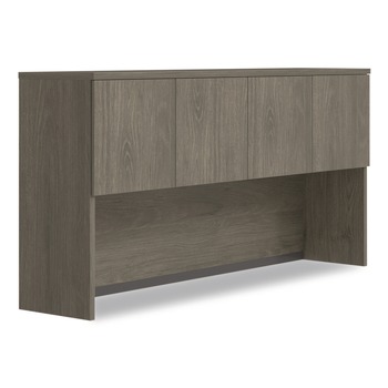 Alera AE1NNN-E723616P TOM 72 in. x 16 in. x 36 in. 4-Compartment Seville Hutch with Doors - Walnut