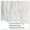 Mops | Boardwalk BWK2024RCT No. 24 Rayon Cut-End Wet Mop Head - White (12/Carton) image number 8