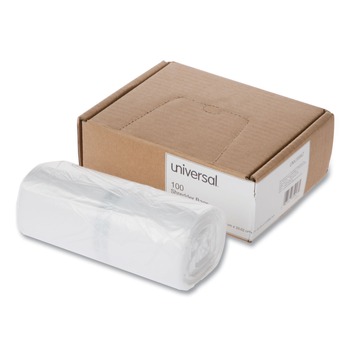 Universal UNV35947 16 Gallon Capacity, High-Density Shredder Bags - Clear (100/Box)