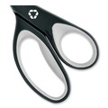 Office Jansan | Westcott 15588 8 in. Long 3.25 in. Cut Length KleenEarth Soft Handle Scissors - Straight Black/Gray Handle image number 3