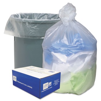 PRODUCTS | Ultra Plus WHD4812 45 Gallon 12 microns 40 in. x 48 in. Can Liners - Natural (250/Carton)