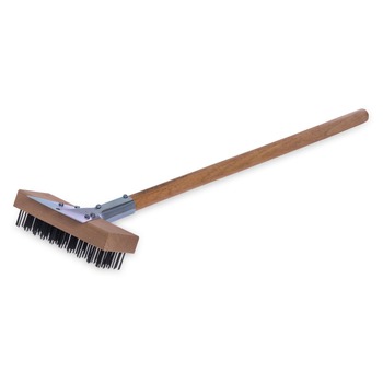 Carlisle 36372500 Sparta Broiler Master Grill Brush and Scraper with 30 in. Handle