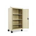 Office Filing Cabinets & Shelves | Alera CM6624PY 36 in. x 66 in. x 24 in. Mobile Storage Cabinet with Adjustable Shelves - Putty image number 1
