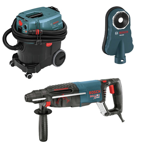 Combo Kits | Bosch 11255VSR-OSHA 1 in. SDS-plus D-Handle Bulldog Xtreme Rotary Hammer with Dust Collection System image number 0